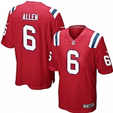 Nike Men & Women & Youth Patriots #6 Allen Red Team Color Game Jersey,baseball caps,new era cap wholesale,wholesale hats